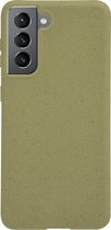 Telefoonglaasje Hoesje Geschikt voor Samsung Galaxy S21 Plus - Biologisch afbreekbaar kunststof - Groen - Biologisch afbreekbaar - Beschermhoes - Case - Cover