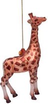 Pendentif décoration de Noël en Verres girafe marron H13cm