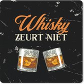 Muismat Klein - Whisky - Glazen - Vintage - 20x20 cm - Vaderdag cadeau - Geschenk - Cadeautje voor hem - Tip - Mannen