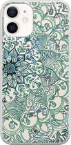 iPhone 12 hoesje siliconen - Mandala blauw | Apple iPhone 12 case |