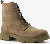 Harper suede dames veterboots - Beige - Maat 39 - Echt leer