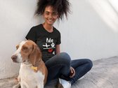 Me + My Dog = Love T-Shirt, Grappige T-Shirts, Cadeau Voor Hondenliefhebbers, Hondeneigenaar T-Shirt, Unisex Zachte Stijl T-Shirt, D001-022B, S, Zwart