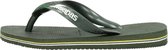 Havaianas Brasil Logo Unisex Slippers - Green Olive - Maat 33/34