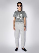 zoe karssen - dames -  holly zk logo regular fit t-shirt -  grijze melee - m