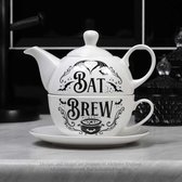 Alchemy - Bat Brew Theepot en theekop - Wit/Zwart