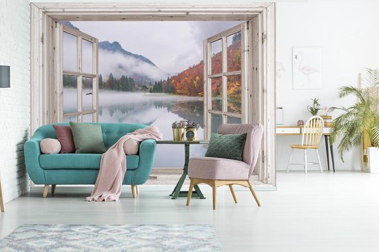 Papier peint - Papier peint photo peint Transparent - Automne - Brouillard - Largeur 320 cm x hauteur 240 cm