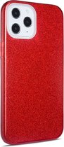 Apple iPhone 12 Hoesje - Mobigear - Glitter Serie - Hard Kunststof Backcover - Rood - Hoesje Geschikt Voor Apple iPhone 12