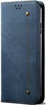 Mobigear Denim Slim Telefoonhoesje geschikt voor OPPO A91 Hoesje Bookcase Portemonnee - Blauw