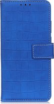 Xiaomi 11T Hoesje - Mobigear - Croco Serie - Kunstlederen Bookcase - Blauw - Hoesje Geschikt Voor Xiaomi 11T