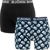 Björn Borg 2P core print zwart & wit - S
