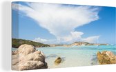 Canvas schilderij 160x80 cm - Wanddecoratie Strand in Sardinië - Muurdecoratie woonkamer - Slaapkamer decoratie - Kamer accessoires - Schilderijen