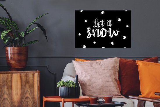 Stickers muraux - Let it snow - Proverbes - Citations - Noël - Neige - 60x40 cm - Film adhésif