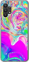 Geschikt voor Samsung Galaxy A32 5G hoesje - Kunst - Kleuren - Psychedelisch - Siliconen Telefoonhoesje