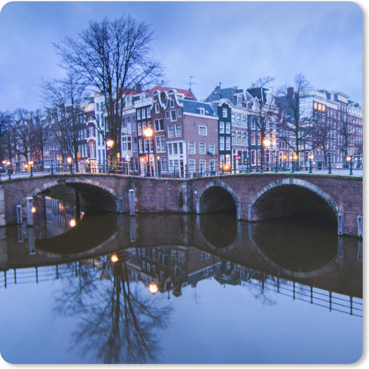 Muismat 30x30 cm - Mousepad Amsterdam - Winter - Water - Muismatten