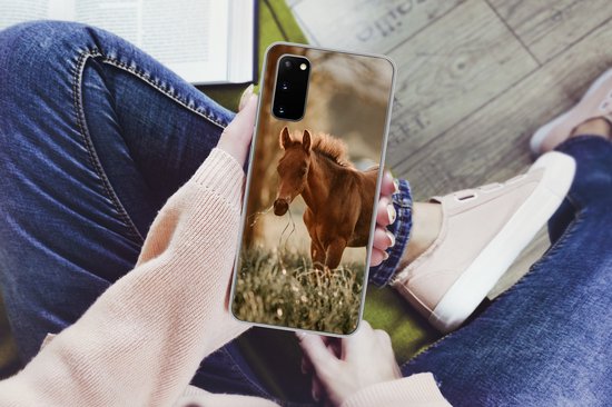Coque Samsung Galaxy S20 - Cheval - Lumière - Prairie - Coque de téléphone en Siliconen