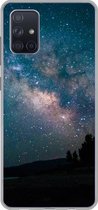 Geschikt voor Samsung Galaxy A51 5G hoesje - Sterren - Planeten - Melkweg - Jongens - Meisjes - Kinderen - Siliconen Telefoonhoesje
