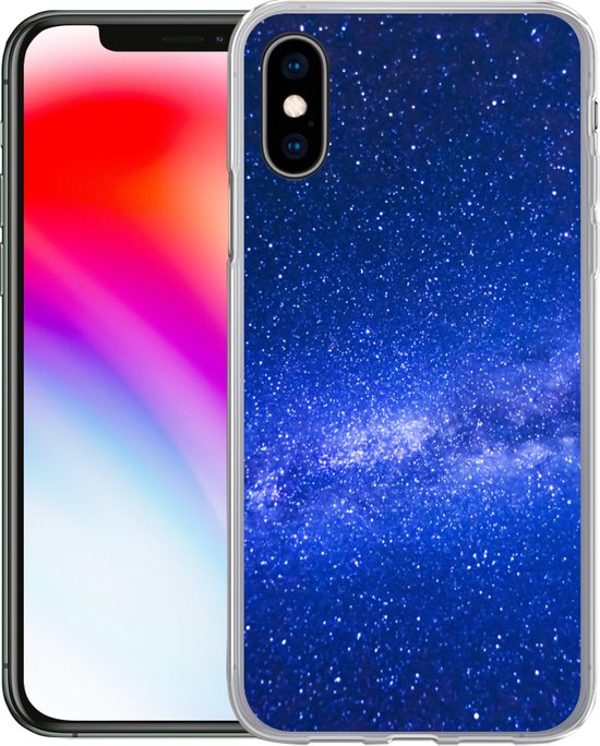 Coque iPhone X - Ciel étoilé - Univers - Blauw - Siliconen