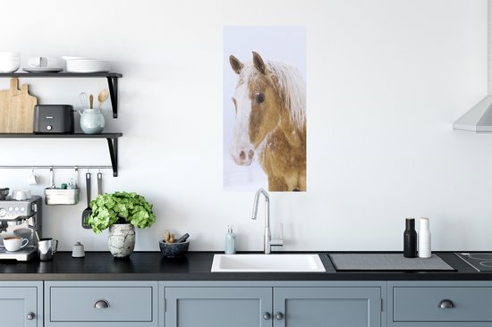 Stickers Stickers muraux - Cheval - Neige - Hiver - 40x80 cm - Film adhésif