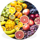 Cercle mural - Cercle mural intérieur - Fruit - Arc-en-ciel - Couleurs - ⌀ 120 cm - Décoration murale - Peintures ronds XXL