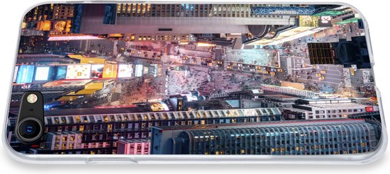 Coque iPhone 8 - Vue de dessus de Times Square à New York - Coque en Siliconen pour téléphone