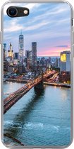 iPhone 8 hoesje - Skyline van New York bij de Brooklyn Bridge - Siliconen Telefoonhoesje