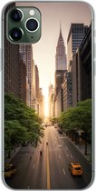 Geschikt voor iPhone 11 Pro Max hoesje - Straat van New York in de ochtend - Siliconen Telefoonhoesje