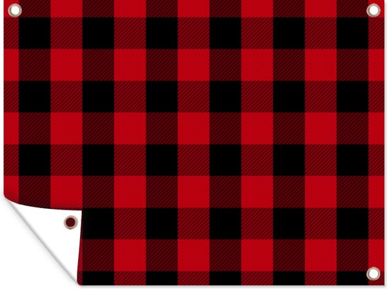 Tuin decoratie Plaid - Kerst - Rood - 40x30 cm - Tuindoek - Buitenposter