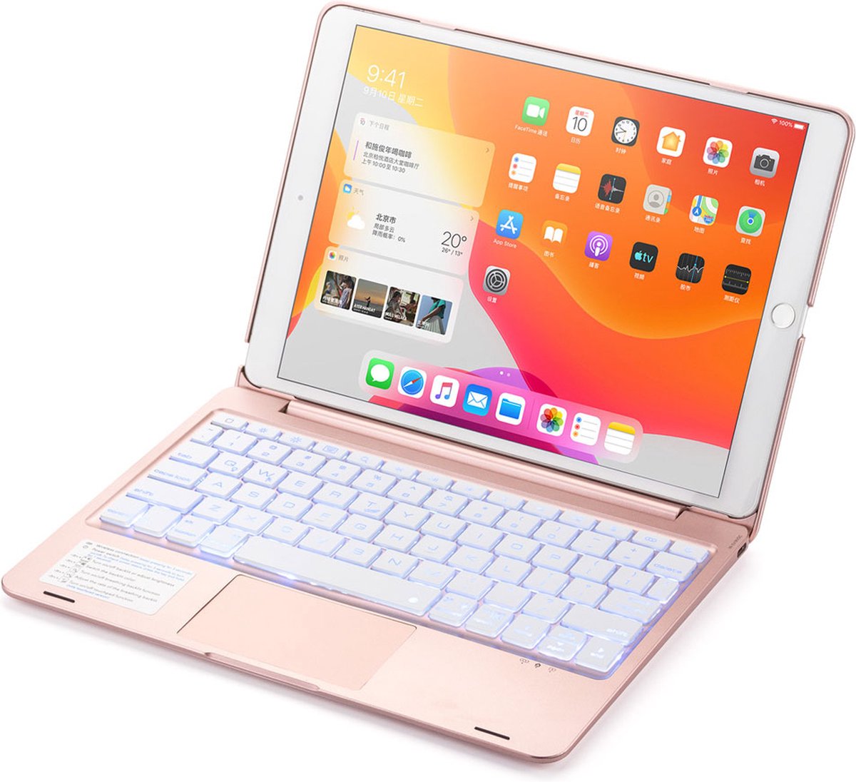 CaseBoutique Bluetooth Keyboard Case met Muis Trackpad - QWERTY indeling - Roze - Compatible met iPad 10.2 (7e/8e/9e generatie)