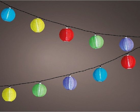 Solar lampion tuinverlichting/feestverlichting gekleurd 4.5m -  Partyverlichting... | bol.com