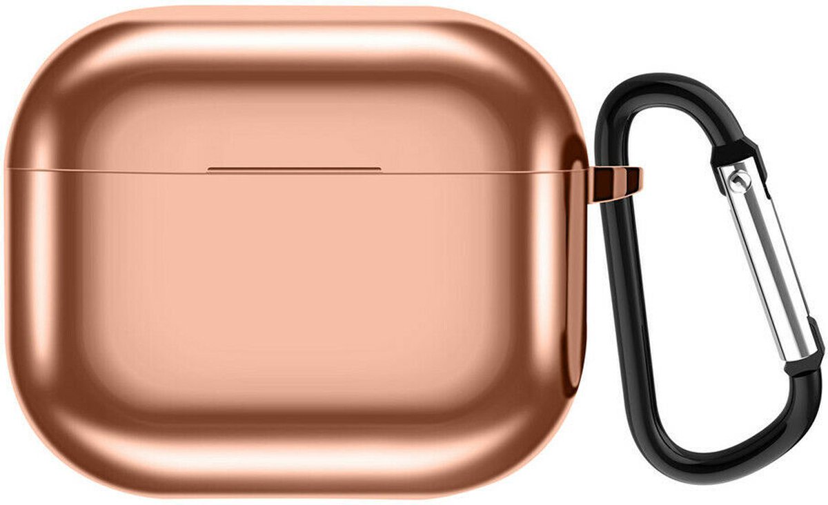 Shieldcase Case - beschermhoes geschikt voor Airpods 3 Metallic TPU case - hoesje geschikt voor Airpods 3 hoesje - optimale bescherming - rosé goud