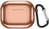 Shieldcase Case - beschermhoes geschikt voor Airpods 3 Metallic TPU case - hoesje geschikt voor Airpods 3 hoesje - optimale bescherming - rosé goud
