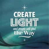 Kerstkaarten - Blauw, kerst3x13cm - Create light and people will find the way - Christelijk - Bijbel - Geloof - Morgenster - 6 stuks