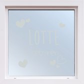 Raamsticker Geboorte Met Hartjes -  Lichtgrijs -  80 x 80 cm  - raam en deurstickers - geboorte stickers  alle - Muursticker4Sale
