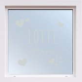 Raamsticker Geboorte Met Hartjes - Lichtgrijs - 80 x 80 cm - overige stickers - raamsticker geboorte