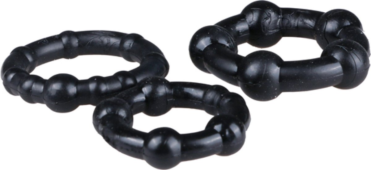 Goedkoopste Get Hard Triple Penis Ringen - Black
