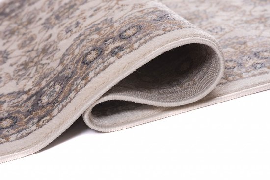 Tapiso Colorado Tapijt Loper Creme Bloemenprint Woonkamer Slaapkamer Hal Maat - 80x1400