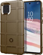 Samsung Galaxy Note 10 Lite hoesje - Rugged shield TPU case - Bruin - GSM Hoesje - Telefoonhoesje Geschikt Voor: Samsung Galaxy Note 10 Lite