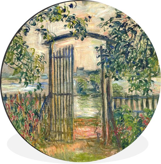 WallCircle - Wandcirkel - Muurcirkel - De tuinpoort in Vétheuil - Claude Monet - Aluminium - Dibond - ⌀ 60 cm - Binnen en Buiten