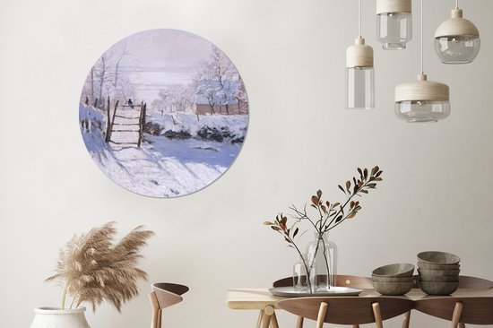 WallCircle - Wandcirkel - Muurcirkel - De ekster - Claude Monet - Aluminium - Dibond - ⌀ 90 cm - Binnen en Buiten