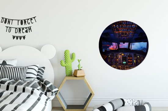 WallCircle - Wall Circle - Wall Circle - Cockpit - Nuit - Siècle des Lumières - Aluminium - Dibond - 60x60 cm - Intérieur et Extérieur
