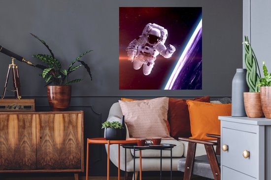 Stickers muraux - Feuille Autocollant - Espace - Terre - NASA - Garçons - Kids - Enfants - 80x80 cm - Film Adhésif - Stickers muraux Chambre Enfant - Papier Peint Auto-Adhésif