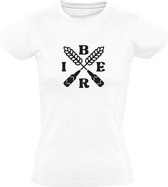 Bier Kruis | Dames T-shirt | Wit | Drank | Alcohol | Pils | Krat | Kroeg | Feest | Festival