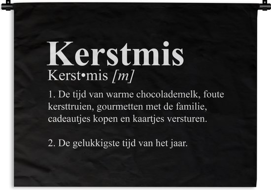 Tapisserie Murale - Toile Murale - Définition de Noël - Citations - Proverbes - Dictionnaire - Noël - 60x45 cm - Tapisserie
