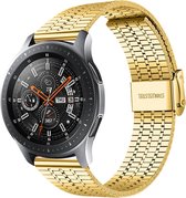 Stalen Smartwatch bandje - Geschikt voor Strap-it Samsung Galaxy Watch 46mm roestvrij stalen band - goud - Strap-it Horlogeband / Polsband / Armband
