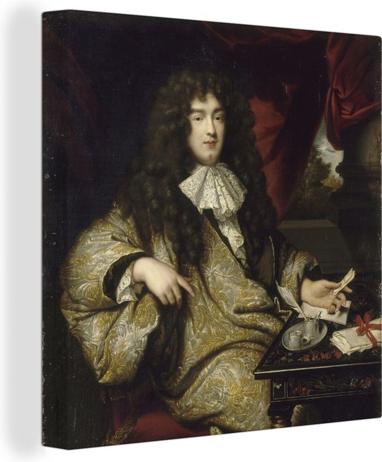 Foto: Canvas schilderij jean baptiste colbert marquis de seignelay schilderij van claude lef bvre 20x20 cm wanddecoratie