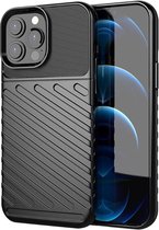 Apple iPhone 13 Pro Max Hoesje TPU Thunder Design Back Cover Zwart