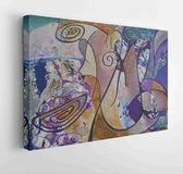 Vrouwelijk figuur abstract, kunstenaar Roman Nogin olieverfschilderij, verkoop originelen - contact facebook - Modern Art Canvas - Horizontaal - 559978069 - 50*40 Horizontal