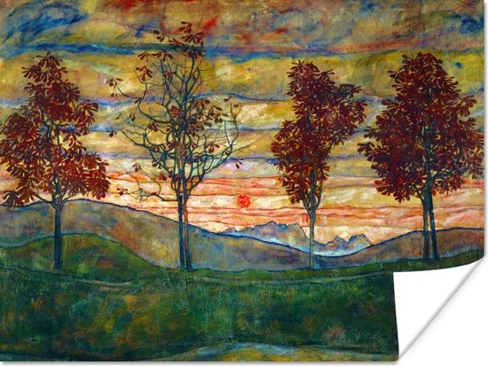 Poster Four trees - Egon Schiele - 40x30 cm
