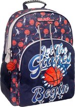 rugzak Let the Games jongens 25 liter polyester blauw