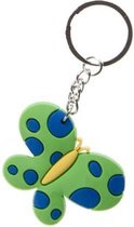 sleutelhanger vlinder meisjes 5,5 cm rubber groen